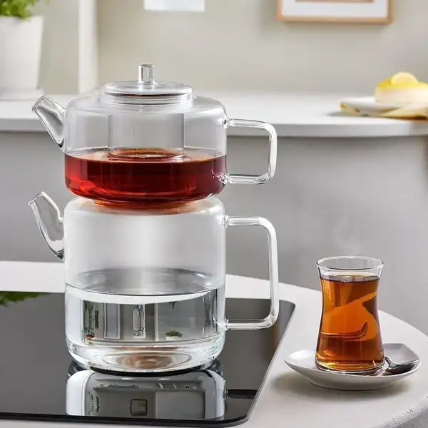 مدل قوری کتری عروس + جدیدترین کتری قوری پیرکس و استیل ترند برای جهاز