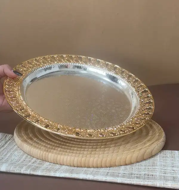 مدل سینی استیل گرد + ترندترین مدل های سینی استیل شیک برای پذیرایی از مهمان خاص