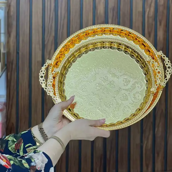 مدل سینی استیل گرد + ترندترین مدل های سینی استیل شیک برای پذیرایی از مهمان خاص