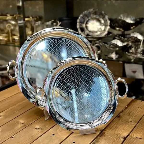 مدل سینی استیل گرد + ترندترین مدل های سینی استیل شیک برای پذیرایی از مهمان خاص