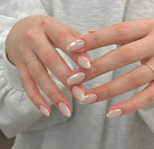 ناخن امبره سفید شاین + زیباترین و شیک ترین مدل های ناخن امبره سفید شاین