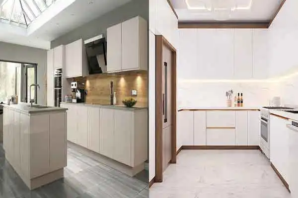 بهترین مدل کابینت ام دی اف سفید + جدیدترین مدل کابینت ام دی اف سفید که فضای آشپزخانه را بزرگ تر نشان می دهد