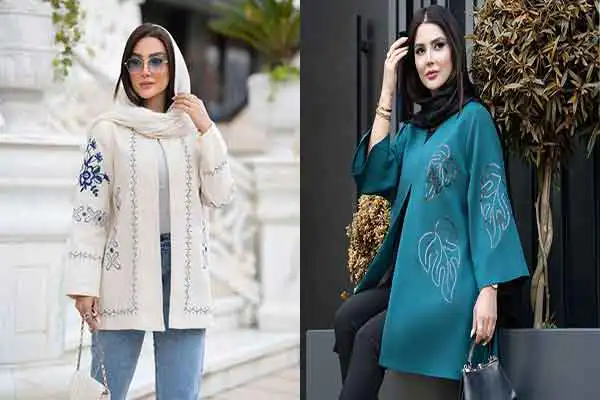 جدیدترین مدل مانتو مجلسی + زیباترین مانتو مجلسی کوتاه و بلند شیک کار شده