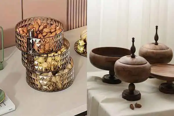 مدل آجیل خوری شیک + جدیدترین مدل آجیل خوری کریستال و چوبی برای پذیرایی شیک