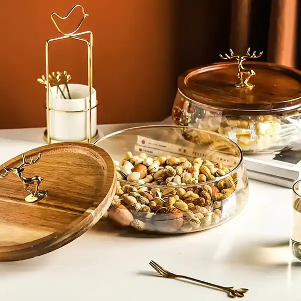 مدل آجیل خوری شیک + جدیدترین مدل آجیل خوری کریستال و چوبی برای پذیرایی شیک