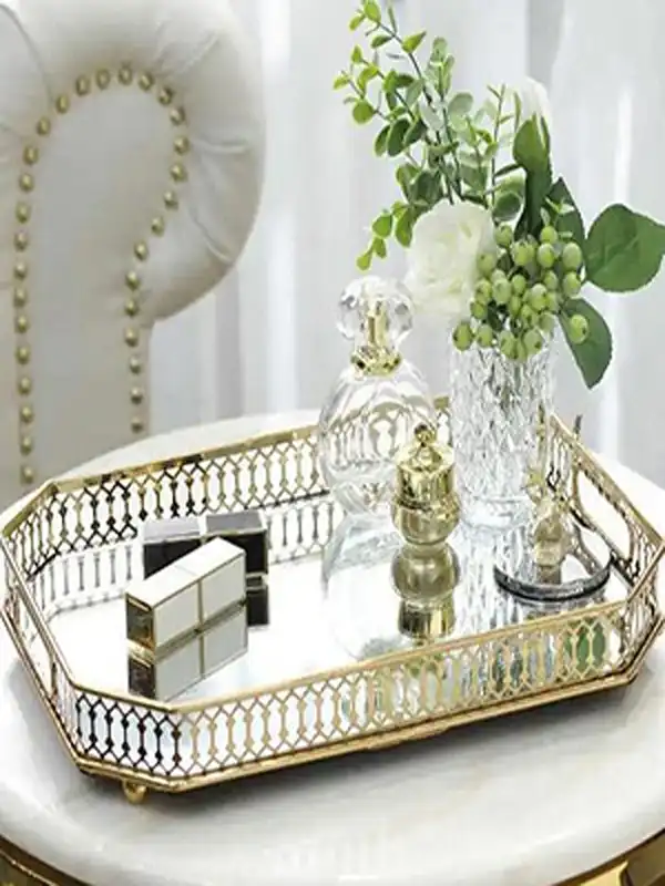 مدل سینی اینه ای + زیباترین سینی آینه ای برای پذیرایی و چیدمان اکسسوری لوکس
