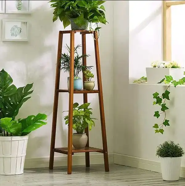 مدل استند گلدان چوبی + زیباترین استند گلدان چوبی شیک برای نظم دادن به گلدان ها