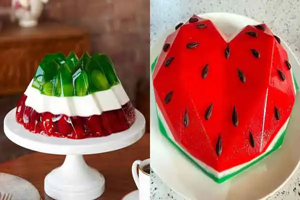مدل ژله شب یلدا + خوشمزه ترین مدل ژله شب یلدا ترکیب رنگ سبز و قرمز جذاب برای مهمانی