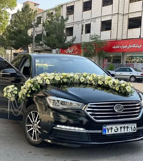 تزیین ماشین عروس با گل داوودی + جدیدترین تزیین ماشین عروس با گل داووی که بسیار شیک و اقتصادی است