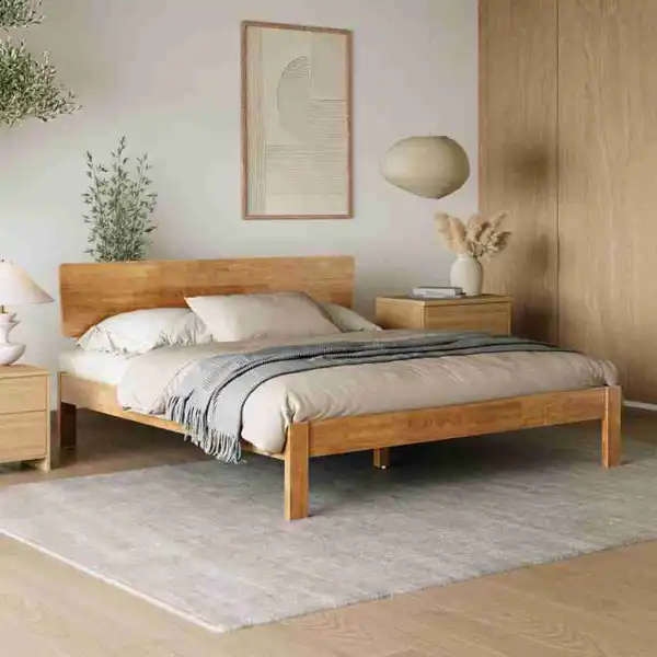 تخت خواب دو نفره چوبی ساده + زیباترین مدل تخت خواب چوبی که در عین سادگی شیکه