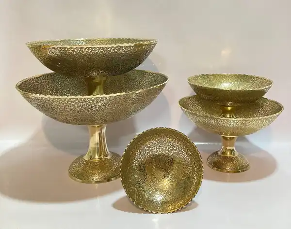 ظروف برنجی پذیرایی + جذاب ترین ظروف برنجی پذیرایی لاکچری که خیلی تو بورسن