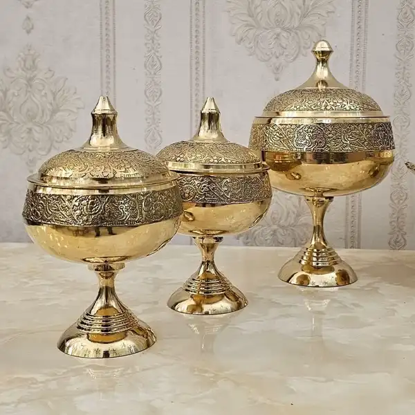 ظروف برنجی پذیرایی + جذاب ترین ظروف برنجی پذیرایی لاکچری که خیلی تو بورسن