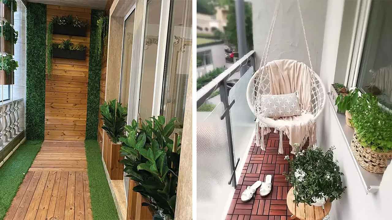 تزیین بالکن کوچک با چمن مصنوعی دکوراسیون بالکن های کوچک ایرانی دیزاین تراس کوچک طراحی بالکن مدرن کوچک طراحی تراس و بالکن تزیین بالکن کوچک با وسایل دور ریختنی