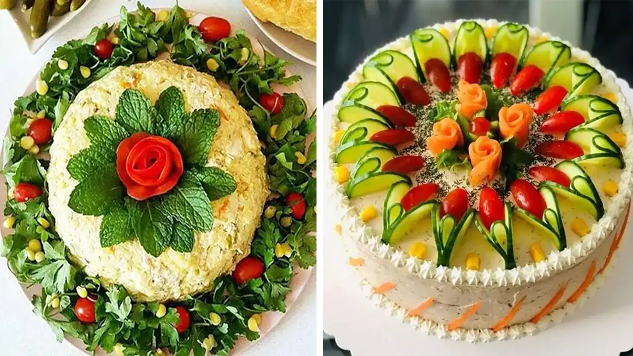 تزیین سالاد الویه ساده و شیک تزیین سالاد الویه با هویج و خیارشور تزیین سالاد الویه جدیدترین تزیین سالاد الویه ساده برای مدرسه تزیین سالاد الویه تک نفره برای تولد تزیین سالاد الویه برای مهمانی
